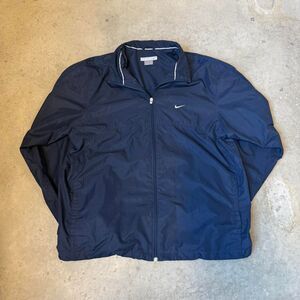 Nike Navy Windbreaker Jacket — Full Zip, Minimal Swoosh